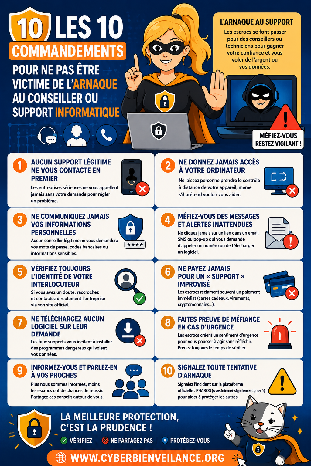 Les 10 commandements pour ne pas être victime de l&rsquo;arnaque au conseiller ou support informatique