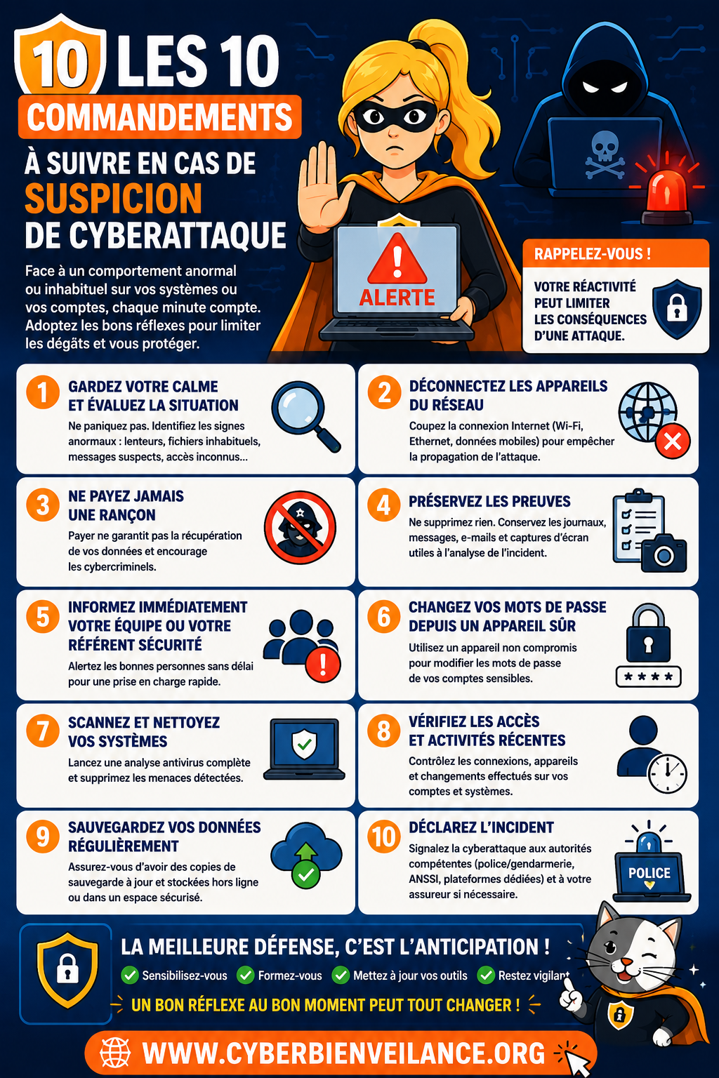 Les 10 commandements à suivre en cas de suspicion de cyberattaque